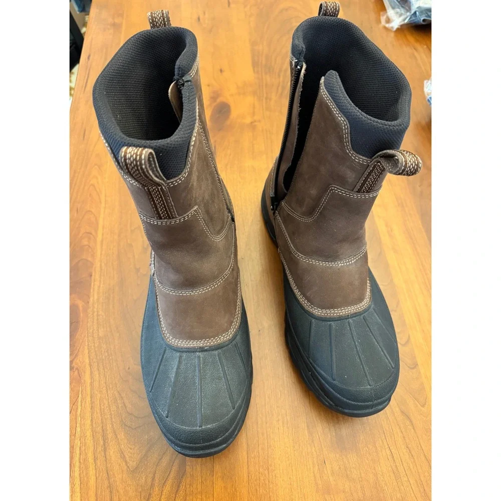 LL Bean Storm Chaser Side Zip Boots Mens 9.5 Brown Waterproof Primaloft 290588